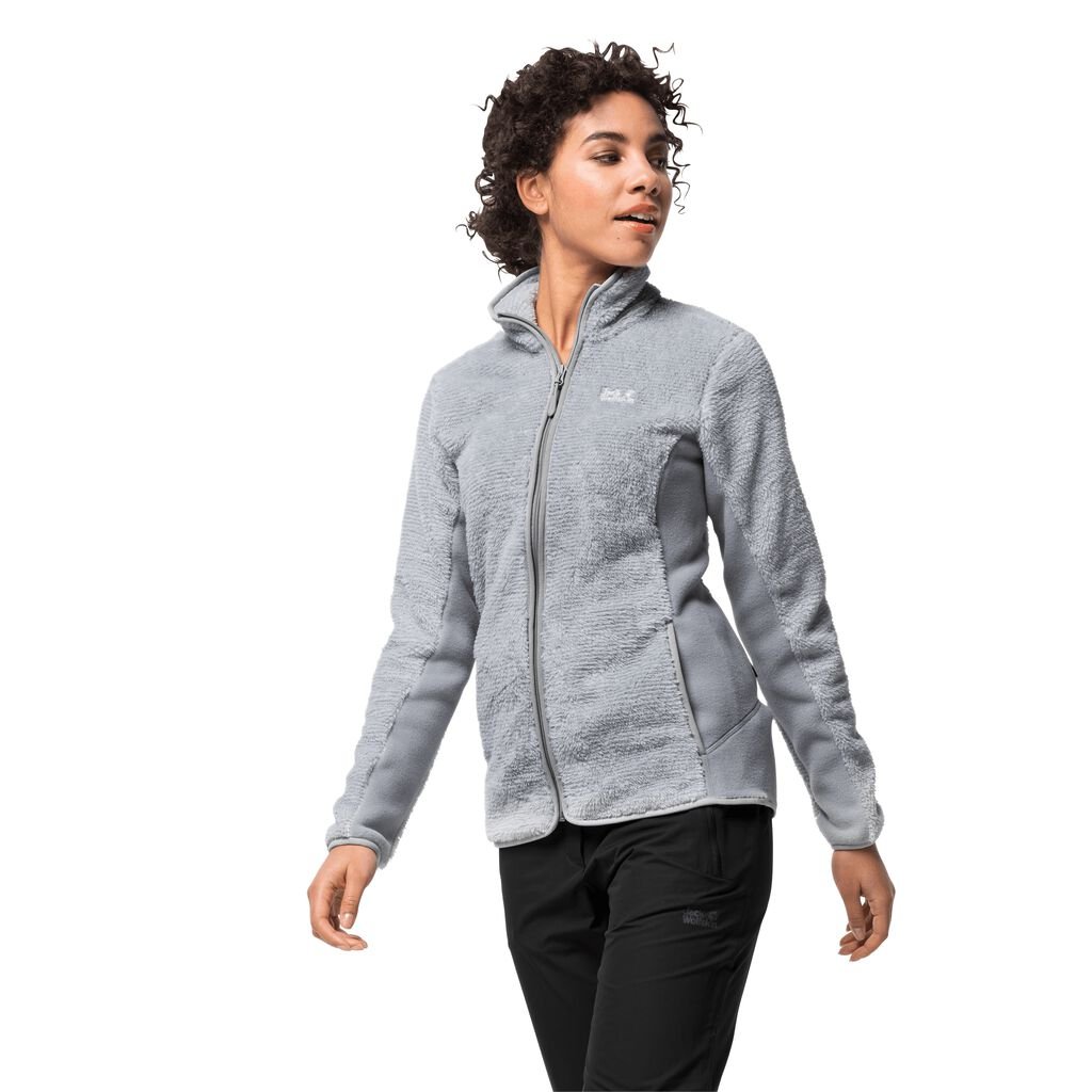 Jack Wolfskin PINE LEAF Női Fleece Kabát Szürke Csíkok - WOEGJY-370